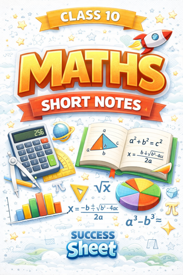 Class 10 Maths Short Notes (Boards 2025–26)